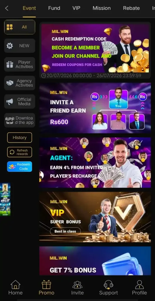 MILWIN Game Promotion