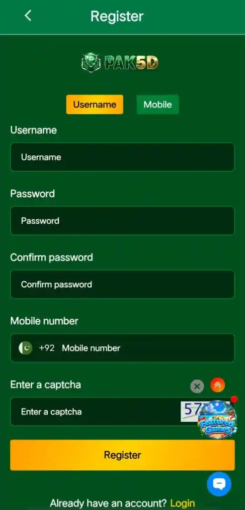 PAK5D Game login